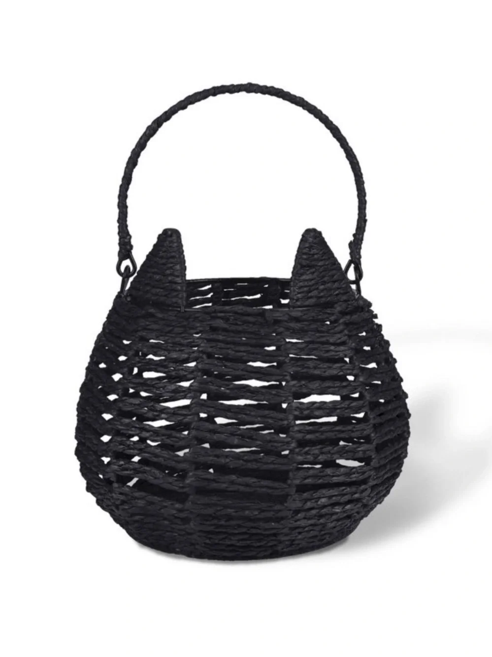 New! Woven Open-Weave Black Cat Basket with Handle Target Bullseye Playground